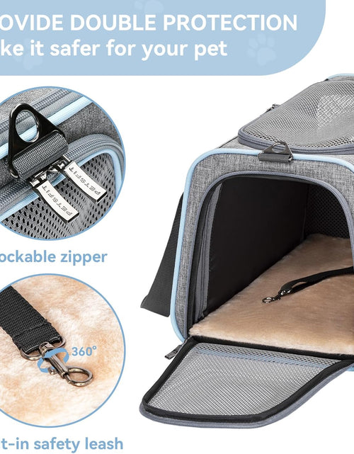Load image into Gallery viewer, Expandable Cat Carriers Airline Approved, 16"X10"X9" Small Dog Carrier Soft-Sided Portable Washable Pet Travel Carrier with Two Extension for Kitten,Rabbit, Puppy, Small Animal
